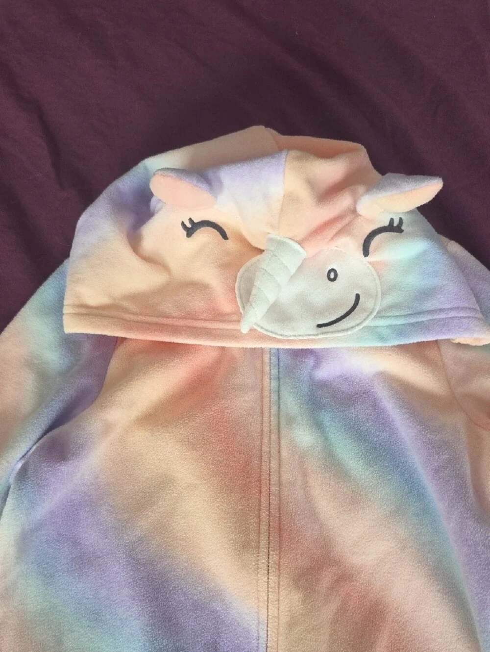 Pastel Unicorn Tie-Dye Kids One-Piece Footie Pajamas - White/Multicolor